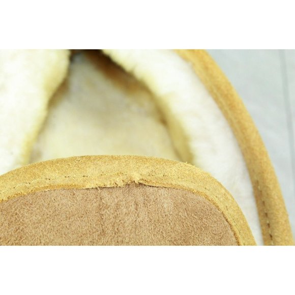 LL Bean Brown Suede Shearling Lined Wicked Good Venetian Slippers Size 9 M - Picture 8 of 11